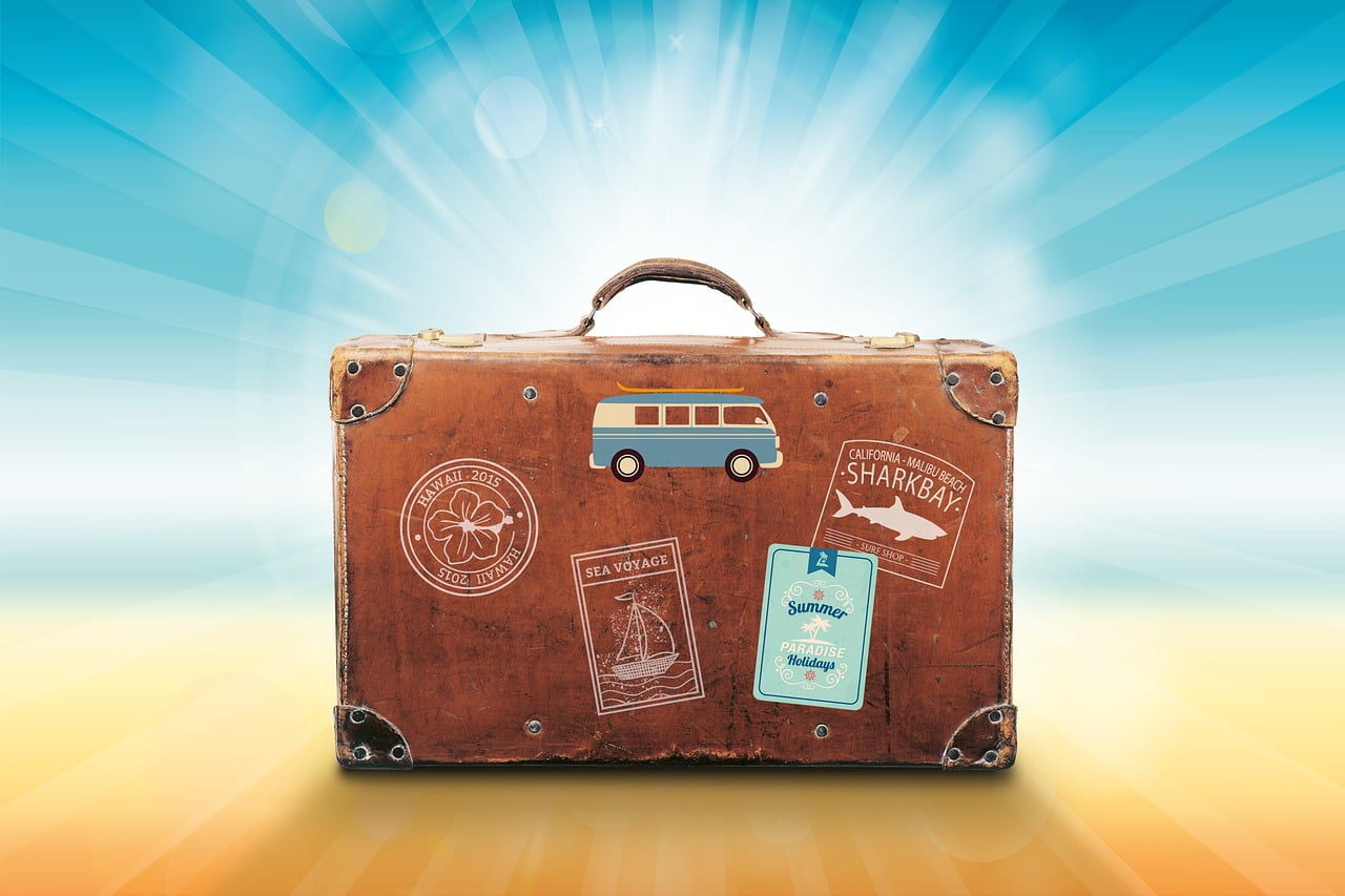 a small brown suitcase