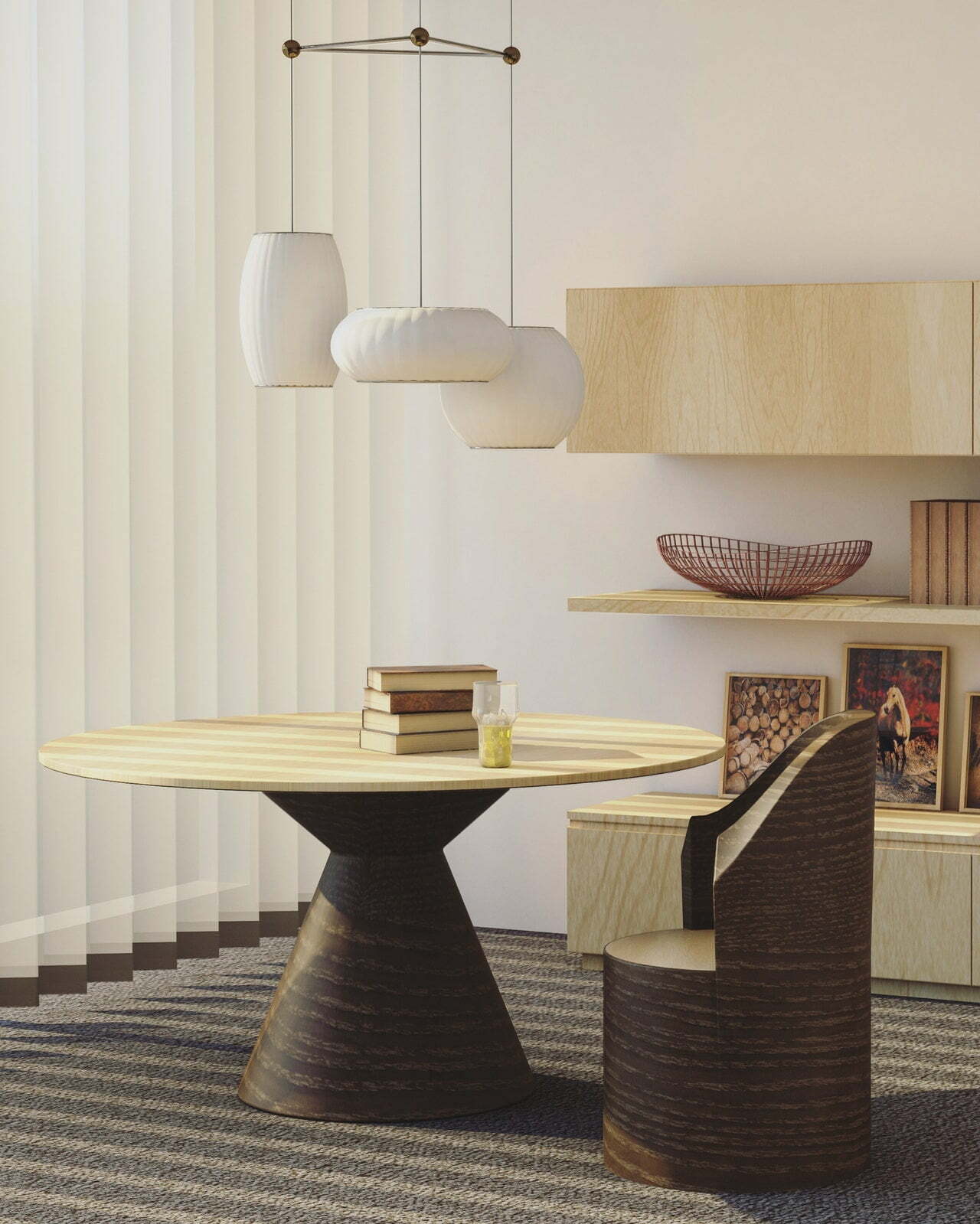 a chair and a table