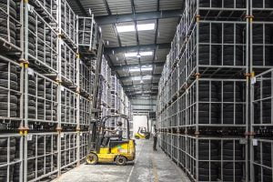 Forklift Lifting Pallets
