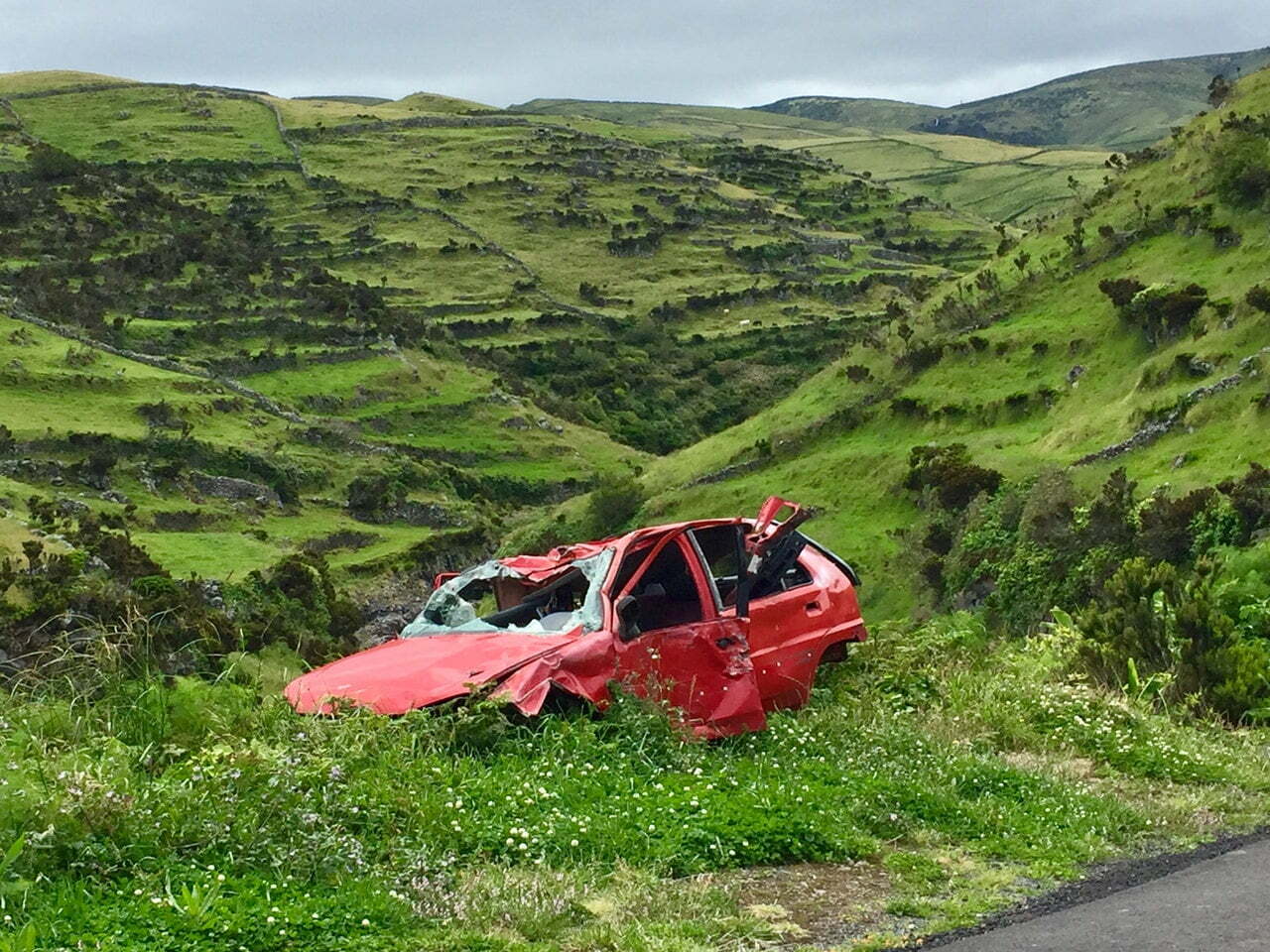a car on a hill