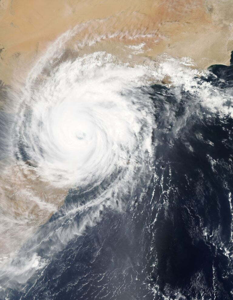 a large storm with a hurricane