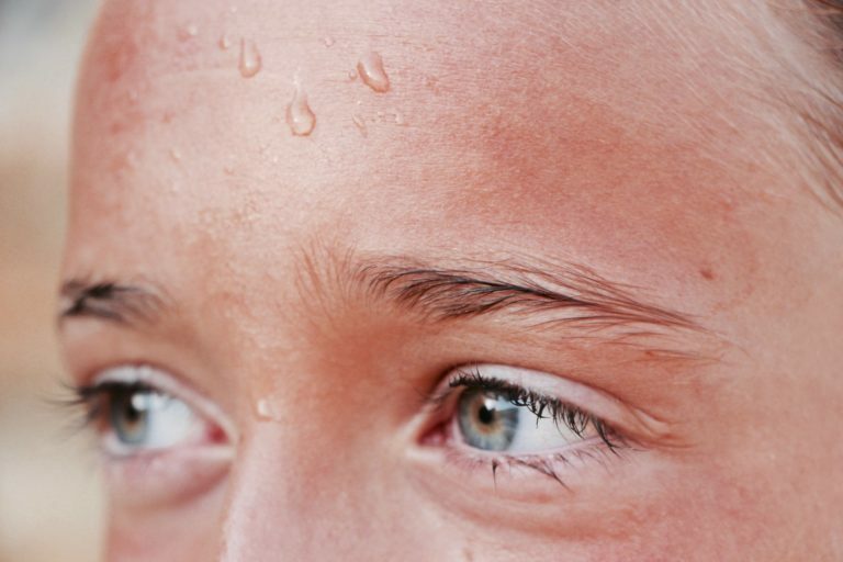 close-up of a person's eyes