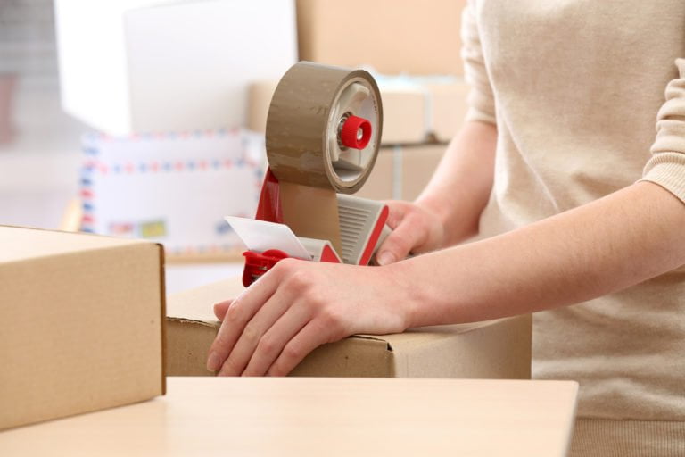 a person holding a box