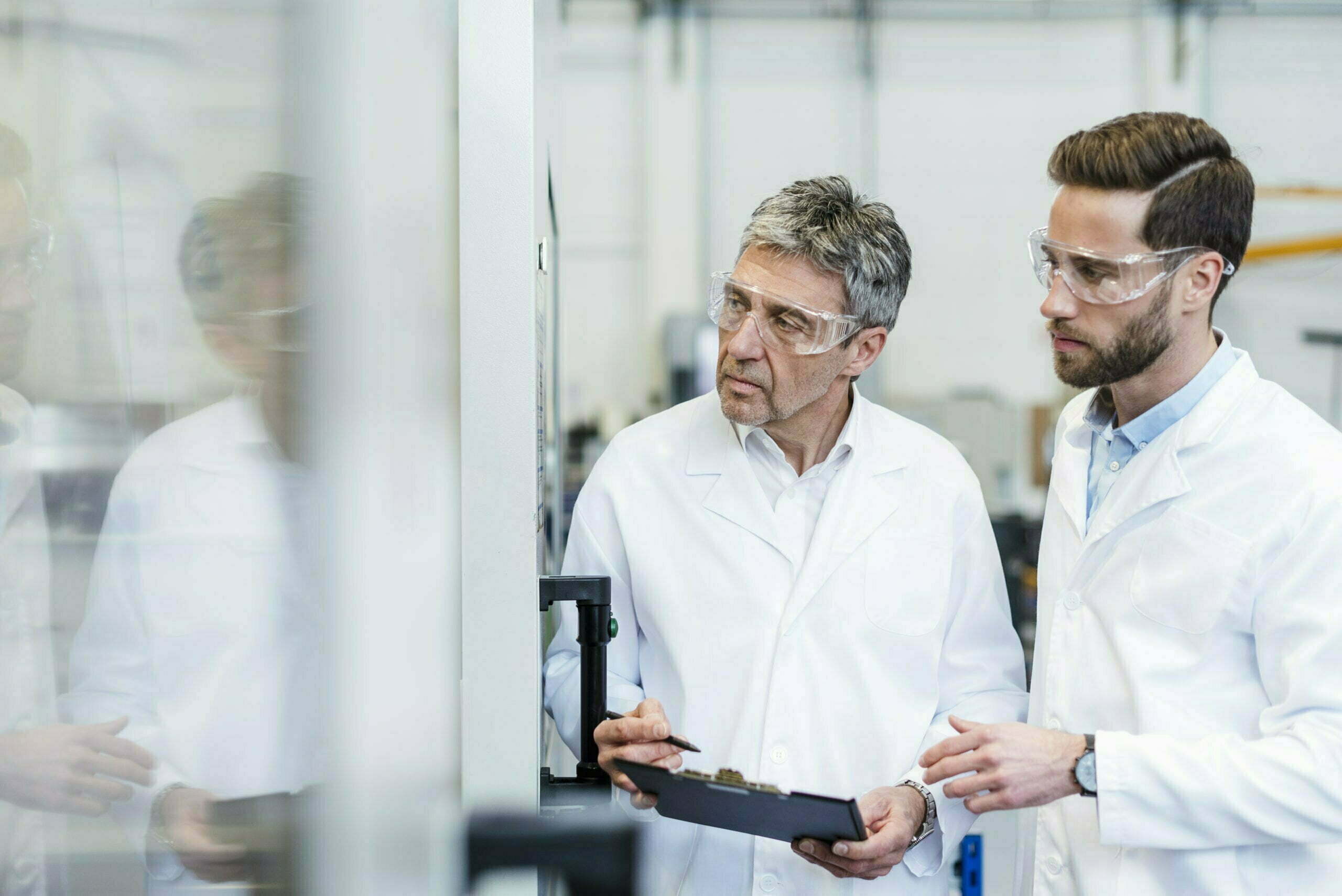 a person in a white lab coat