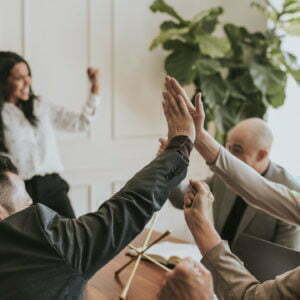 Team making a high five