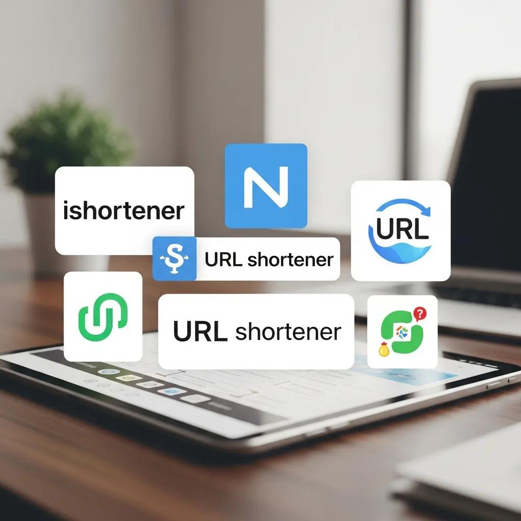 Collection of popular URL shortener tools displayed on a digital device